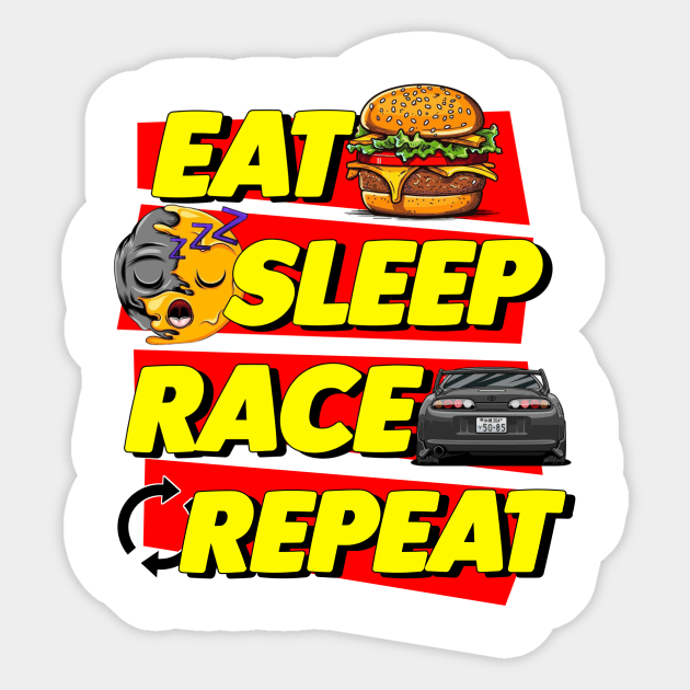 EAT,SLEEP,RACE,REPEAT (ESRR) Sticker by VM04